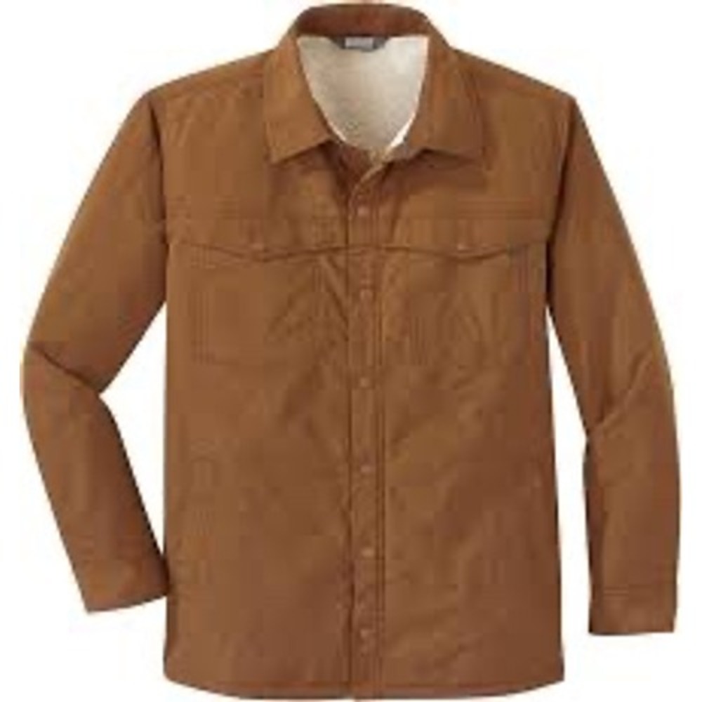 Outdoor Research Mens Sherpa Lined Insulated Shirt Jacket Brown Medium